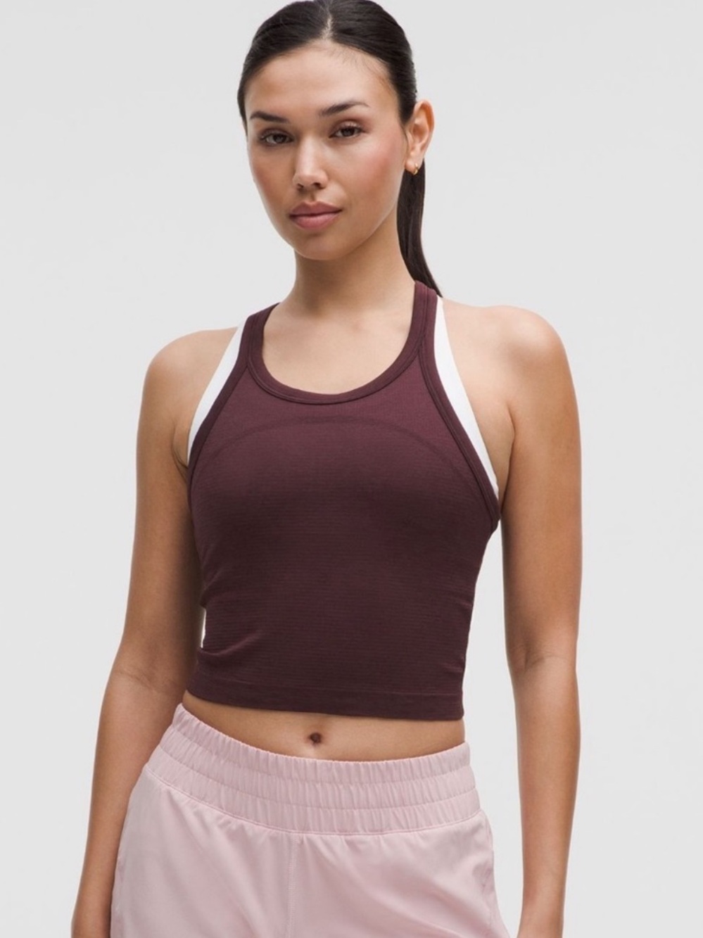 Lululemon Swiftly Tech Cropped Racerback Tank Top Goodnight Plum 4